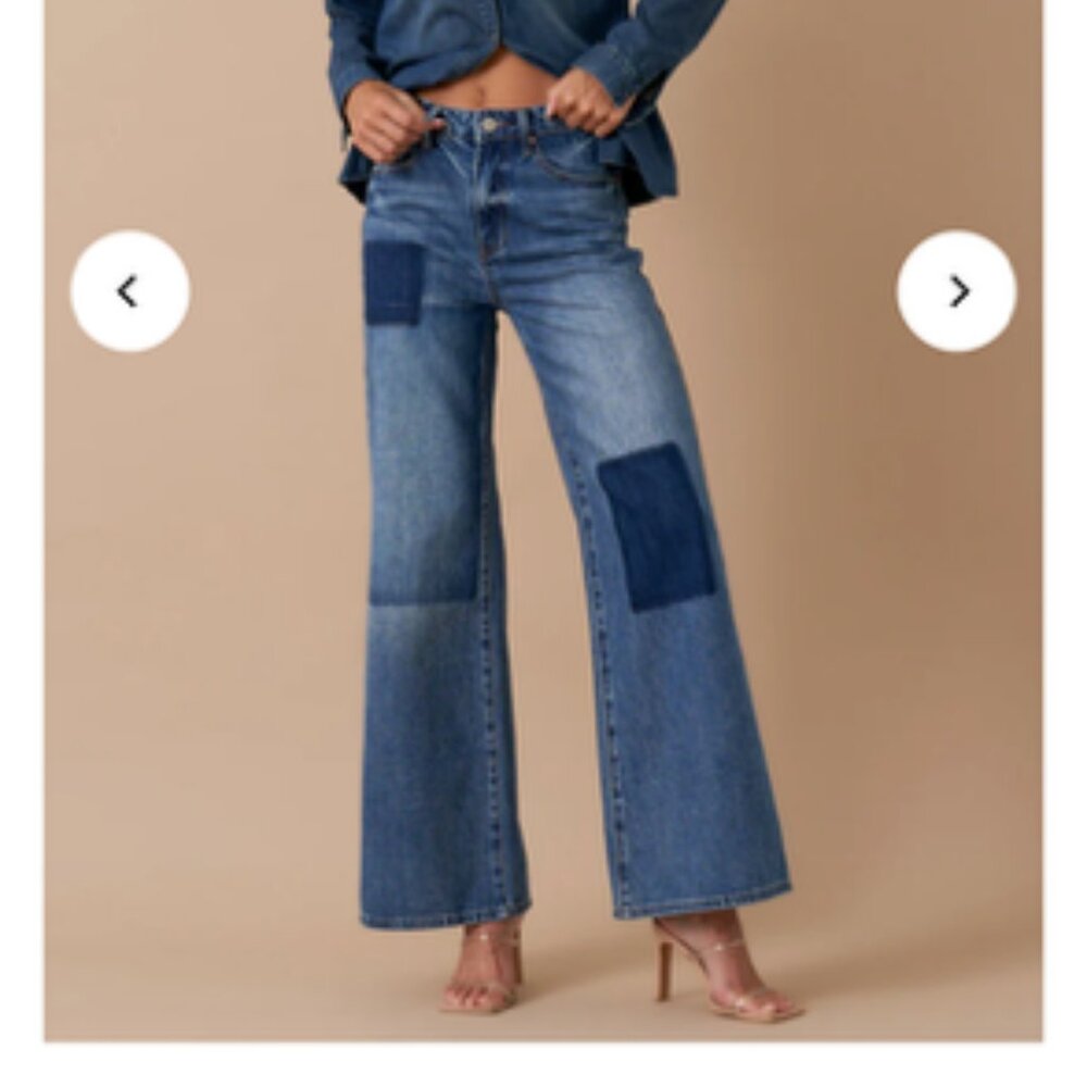 Insane Gene Relaxed Wide Leg Patchwork Jeans - Picture 2 of 6